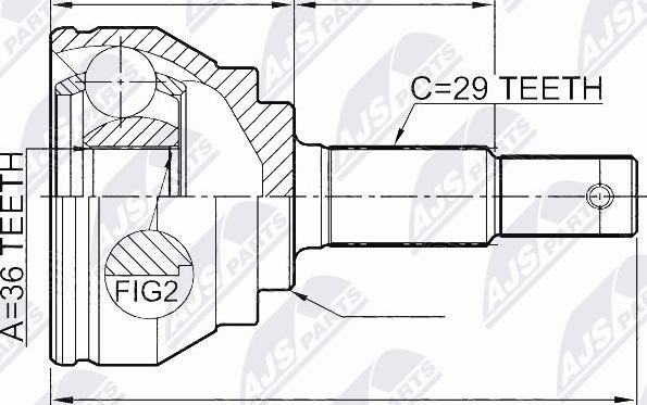 NTY NPZ-NS-090 - Шарнірний комплект, ШРУС, приводний вал autocars.com.ua