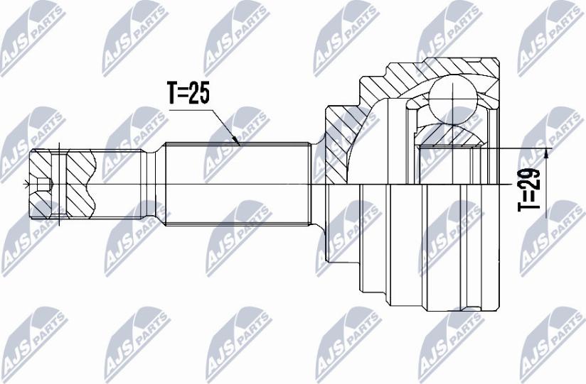 NTY NPZ-NS-093 - Шарнірний комплект, ШРУС, приводний вал autocars.com.ua