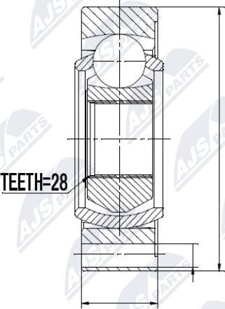 NTY NPZ-PL-016 - Шарнірний комплект, ШРУС, приводний вал autocars.com.ua