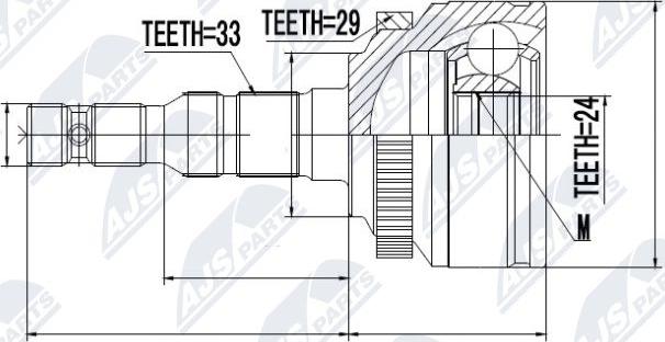 NTY NPZ-PL-027 - Шарнирный комплект, ШРУС, приводной вал avtokuzovplus.com.ua