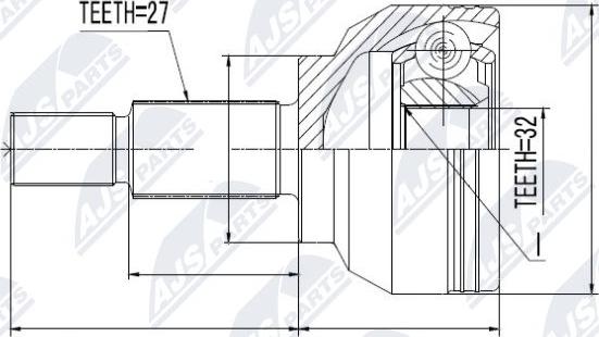 NTY NPZ-RE-018 - Шарнірний комплект, ШРУС, приводний вал autocars.com.ua