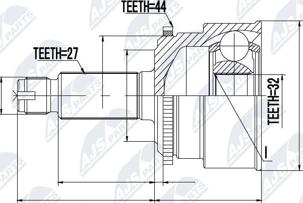 NTY NPZ-SB-010 - Шарнірний комплект, ШРУС, приводний вал autocars.com.ua