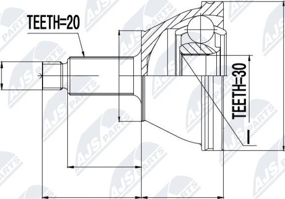 NTY NPZ-SK-003 - Шарнирный комплект, ШРУС, приводной вал avtokuzovplus.com.ua