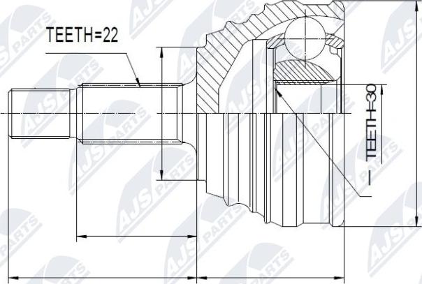 NTY NPZ-VW-034 - Шарнірний комплект, ШРУС, приводний вал autocars.com.ua