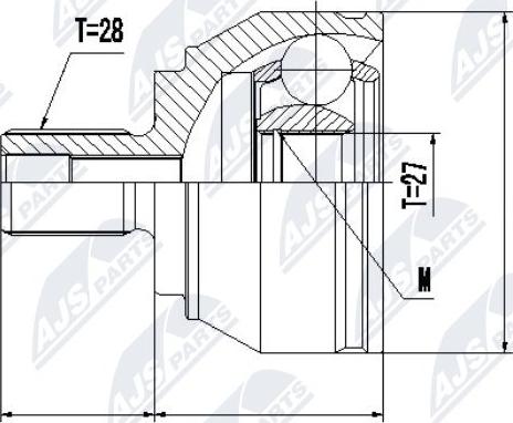 NTY NPZ-VW-037 - Шарнирный комплект, ШРУС, приводной вал avtokuzovplus.com.ua