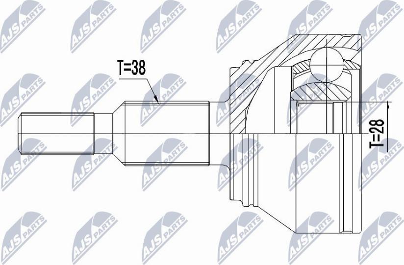 NTY NPZ-VW-042 - Шарнирный комплект, ШРУС, приводной вал avtokuzovplus.com.ua