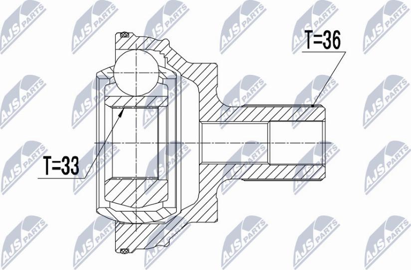 NTY NPZ-VW-043 - Шарнирный комплект, ШРУС, приводной вал avtokuzovplus.com.ua