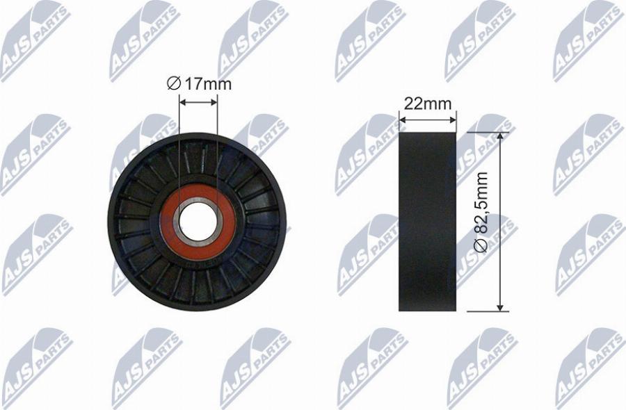NTY RNK-AR-015 - Паразитний / провідний ролик, поліклиновий ремінь autocars.com.ua