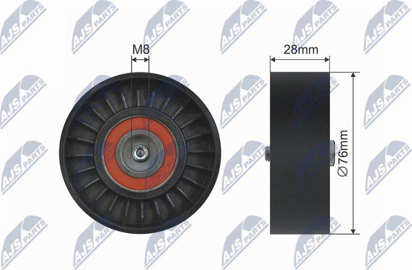 NTY RNK-AU-009 - Паразитний / провідний ролик, поліклиновий ремінь autocars.com.ua