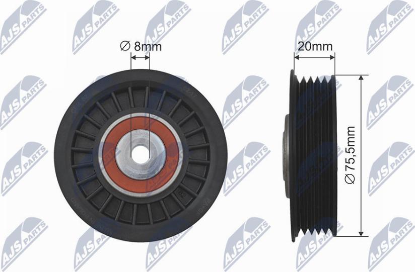 NTY RNK-AU-010 - Направляющий ролик, поликлиновый ремень avtokuzovplus.com.ua