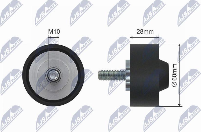 NTY RNK-AU-039 - Направляющий ролик, клиновой ремень avtokuzovplus.com.ua