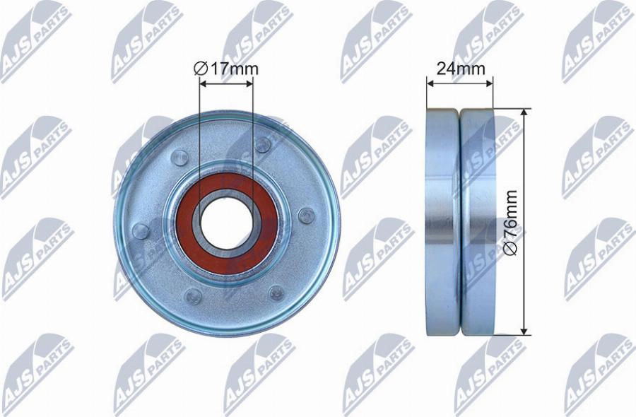 NTY RNK-AU-056 - Паразитний / провідний ролик, поліклиновий ремінь autocars.com.ua