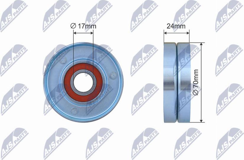 NTY RNK-AU-074 - Паразитний / провідний ролик, поліклиновий ремінь autocars.com.ua
