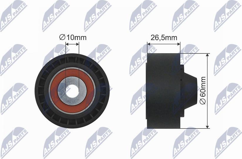 NTY RNK-CT-043 - Ролик натяжителя, клиновой ремень avtokuzovplus.com.ua