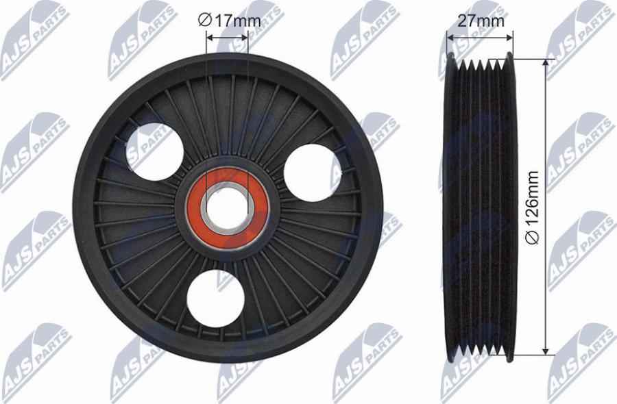 NTY RNK-CT-049 - Паразитний / провідний ролик, поліклиновий ремінь autocars.com.ua