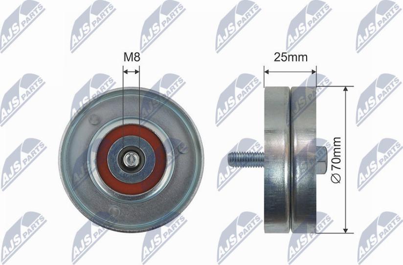 NTY RNK-FT-008 - Паразитний / провідний ролик, поліклиновий ремінь autocars.com.ua