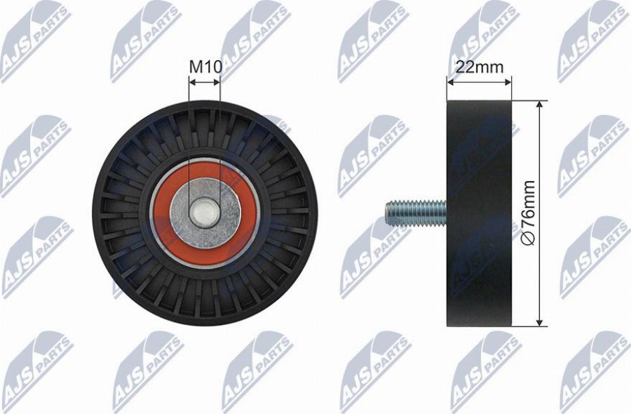 NTY RNK-KA-011 - Направляющий ролик, поликлиновый ремень avtokuzovplus.com.ua