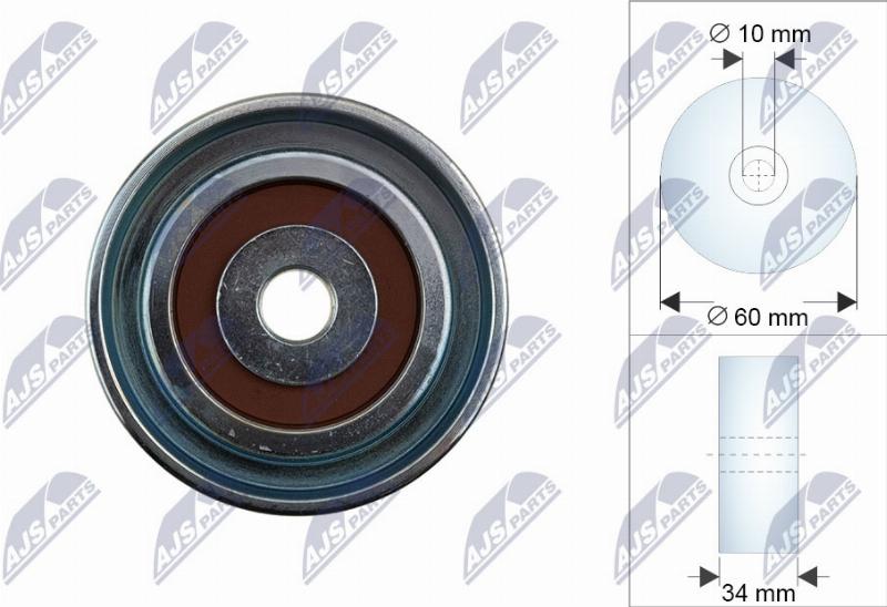 NTY RNK-KA-017 - Паразитний / провідний ролик, поліклиновий ремінь autocars.com.ua