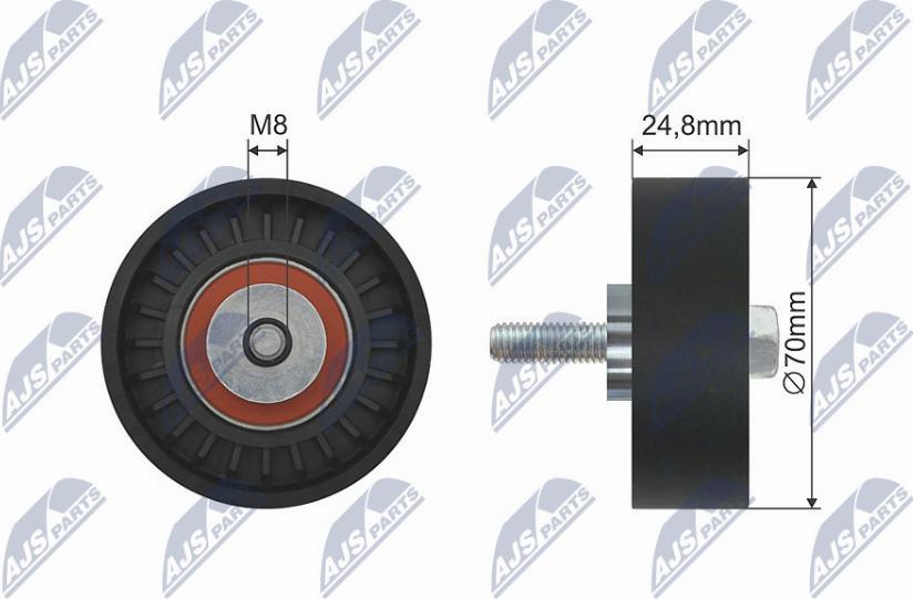 NTY RNK-ME-005 - Направляющий ролик, поликлиновый ремень avtokuzovplus.com.ua