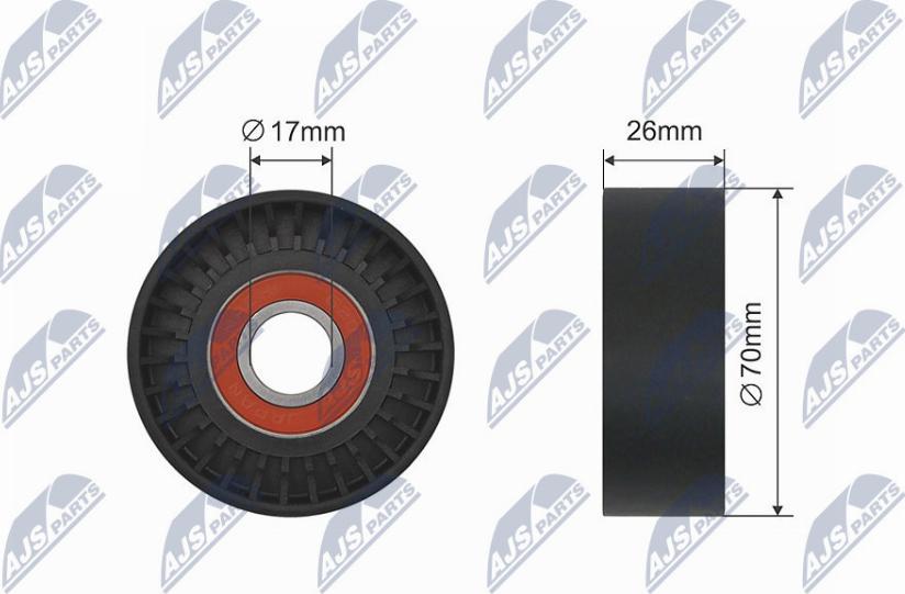 NTY RNK-VW-000 - Направляющий ролик, поликлиновый ремень avtokuzovplus.com.ua