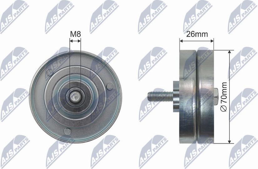 NTY RNK-VW-018 - Паразитний / провідний ролик, поліклиновий ремінь autocars.com.ua