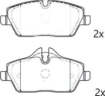 Omnicraft NAMJ2K021CMAA - Тормозные колодки, дисковые, комплект autodnr.net