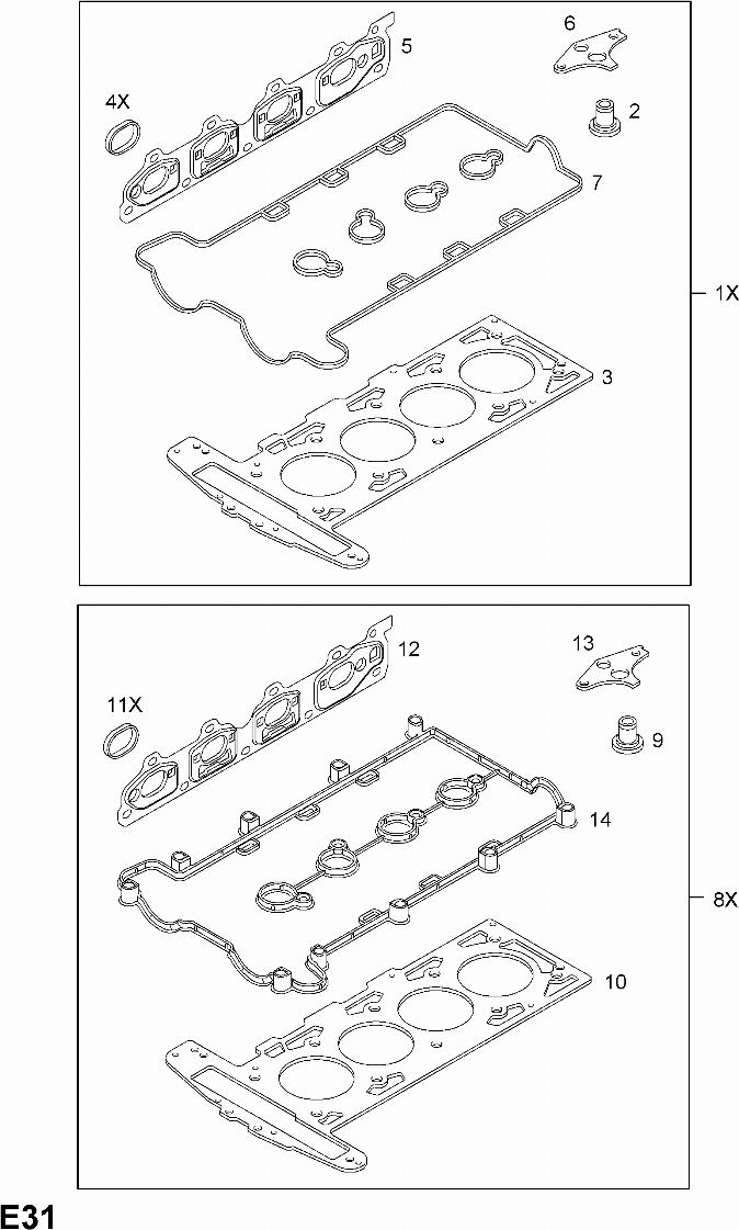 Opel 16 06 266 - Комплект прокладок, головка циліндра autocars.com.ua