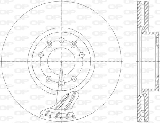 Open Parts BDA2845.20 - Гальмівний диск autocars.com.ua