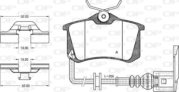 Open Parts BPA0263.41 - Гальмівні колодки, дискові гальма autocars.com.ua