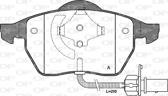 Open Parts BPA0390.22 - Гальмівні колодки, дискові гальма autocars.com.ua