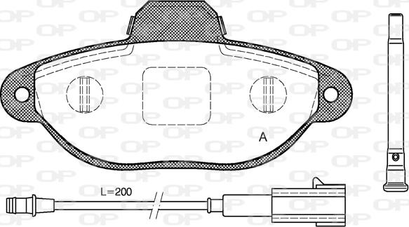 Open Parts BPA0414.21 - Гальмівні колодки, дискові гальма autocars.com.ua