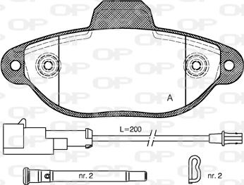 Open Parts BPA0414.22 - Гальмівні колодки, дискові гальма autocars.com.ua