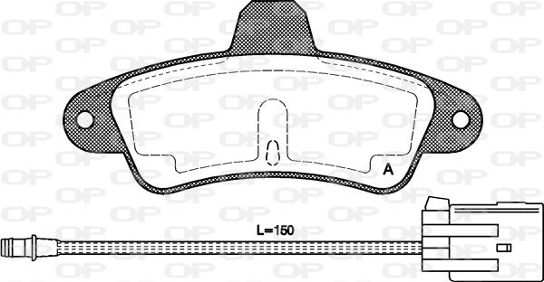 Open Parts BPA0433.02 - Гальмівні колодки, дискові гальма autocars.com.ua