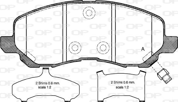 Open Parts BPA0804.31 - Гальмівні колодки, дискові гальма autocars.com.ua