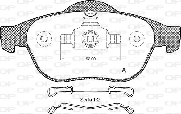 Open Parts BPA0843.10 - Гальмівні колодки, дискові гальма autocars.com.ua