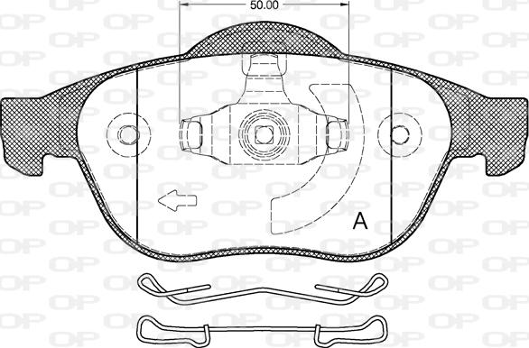 Open Parts BPA0843.20 - Гальмівні колодки, дискові гальма autocars.com.ua