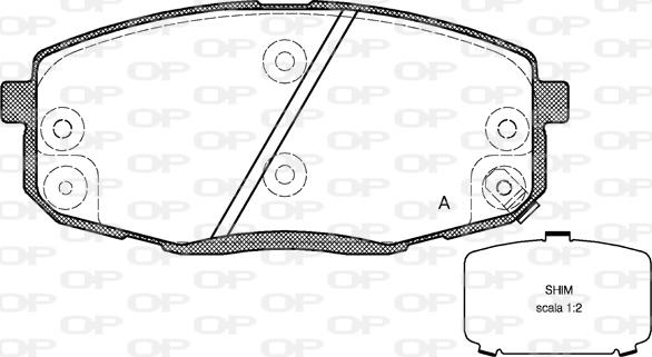 Open Parts BPA1038.12 - Гальмівні колодки, дискові гальма autocars.com.ua