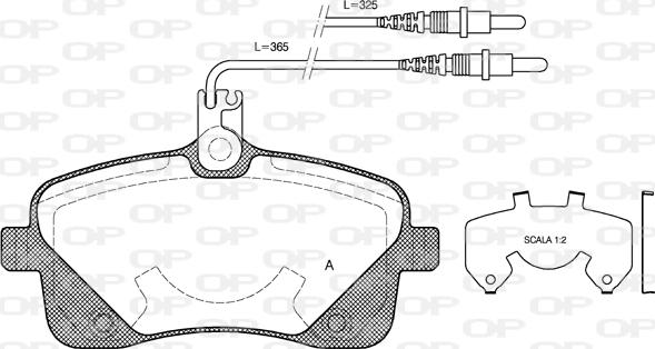 Open Parts BPA1102.02 - Гальмівні колодки, дискові гальма autocars.com.ua