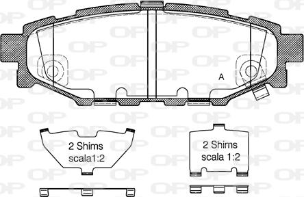 Open Parts BPA1136.12 - Гальмівні колодки, дискові гальма autocars.com.ua