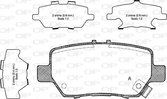 Open Parts BPA1168.02 - Гальмівні колодки, дискові гальма autocars.com.ua