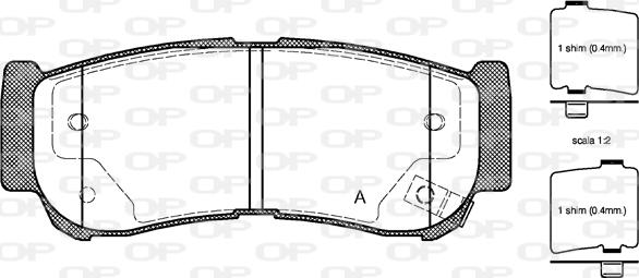 Open Parts BPA1239.02 - Гальмівні колодки, дискові гальма autocars.com.ua