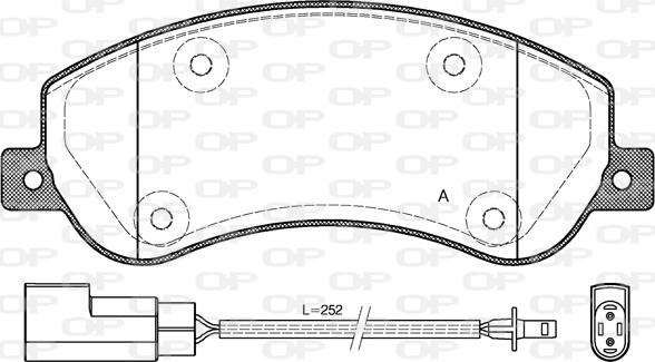 Open Parts BPA1250.02 - Гальмівні колодки, дискові гальма autocars.com.ua