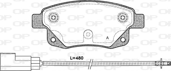 Open Parts BPA1252.01 - Гальмівні колодки, дискові гальма autocars.com.ua