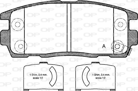 Open Parts BPA1260.12 - Гальмівні колодки, дискові гальма autocars.com.ua