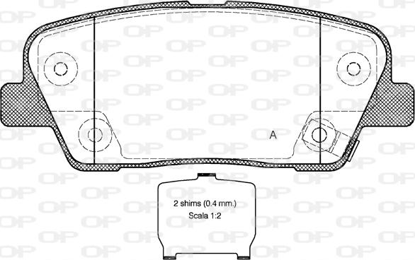 Open Parts BPA1274.02 - Гальмівні колодки, дискові гальма autocars.com.ua