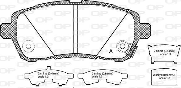 Open Parts BPA1281.02 - Гальмівні колодки, дискові гальма autocars.com.ua