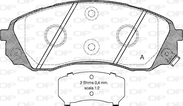 Open Parts BPA1291.02 - Гальмівні колодки, дискові гальма autocars.com.ua