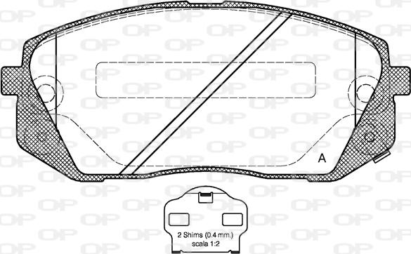 Open Parts BPA1302.02 - Гальмівні колодки, дискові гальма autocars.com.ua