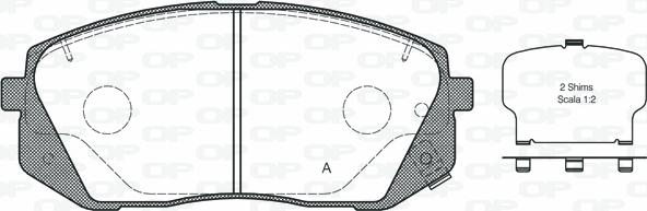 Open Parts BPA1302.52 - Гальмівні колодки, дискові гальма autocars.com.ua