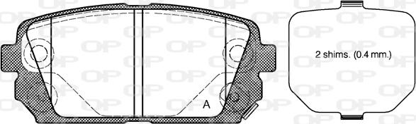 Open Parts BPA1303.02 - Гальмівні колодки, дискові гальма autocars.com.ua